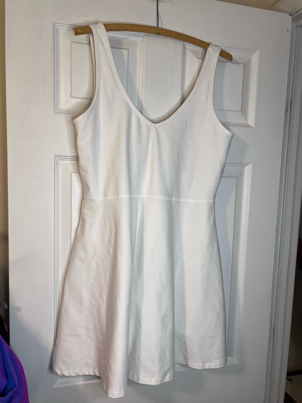 #852 NWOT Beyond Yoga Spacedye Movement Dress Cloud White XL Built In Shorts - Picture 4 of 9